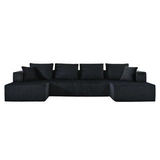 U-Shaped Modular Sectional Sofa With Double Chaise, Oversized Deep Seat For Living Room
