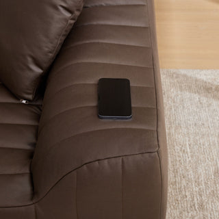 Oversized 2 Seater Loveseat With 2 Decor Throw Pillows, Deep Seat Sofa For Living Rooms