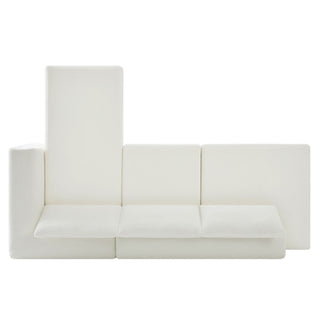 L-Shaped Modular Sofa With Double Layer Cushion