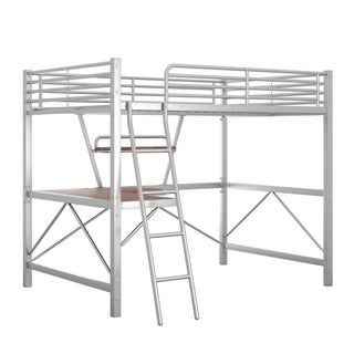 Loft Bed With Desk And Shelf, Modern Design