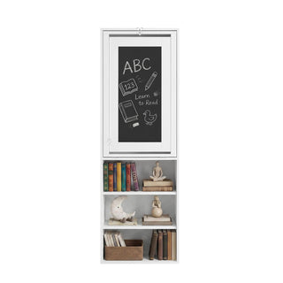 Folding Desk With Storage, Foldable Convertible Writing Table With Blackboard And Shelves For Home Office
