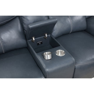 Stanwicke - Motion Reclining Loveseat With Console - Blue
