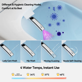 Smart Bidet Toilet With Auto Open / Close Seat, Warm Water Wash, Heated Seat, And Wireless Remote Control