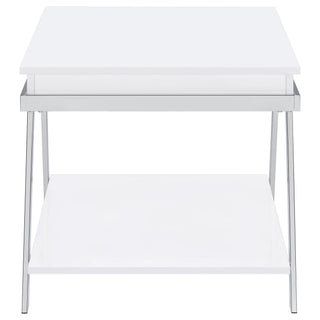 Briana - 2 Piece Coffee And End Table Set With Lift Top Legs - Gloss White