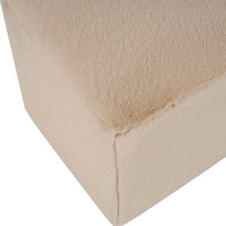 Long Plush Ottoman, Simple Footstool And Seat For Home Use - Almond