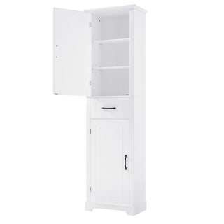 Tall Freestanding Bathroom Storage Cabinet With 2 Doors And Adjustable Shelves