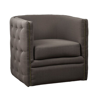 Capstone - Swivel Barrel Chair With Nailhead Accents And Button Tufting