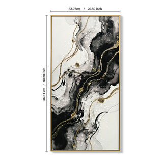 Large Framed And Abstract Wall Art, Minimalist Canvas Prints (Set of 2) - White / Black