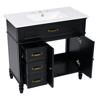 Bathroom Vanity With Sink, Freestanding Cabinet & Drawers