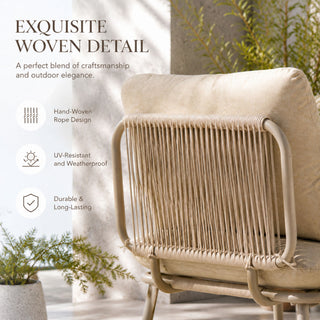Modular Patio Armless Sofa Chair With Thick Cushion - Off White