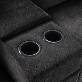 Modular 5 Seat U-Shape Sectional Sofa With Chaise Lounge, Built In Cup Holders And Storage Drawer