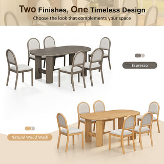 Oval Dining Table Set For 6 With 6 Upholstered Chairs