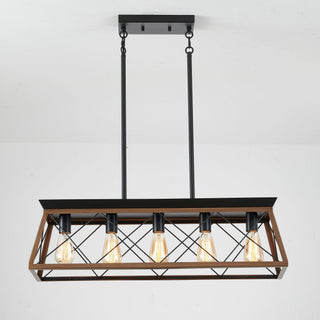 Chandelier Pendant Light For Dining Room Kitchen, 5 Light Fixture With Adjustable Height