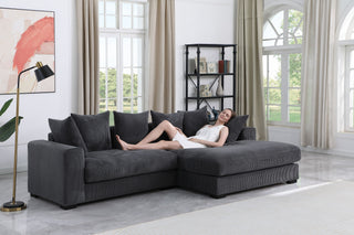 Naomi - 3 Piece Upholstered Sectional - Dark Gray