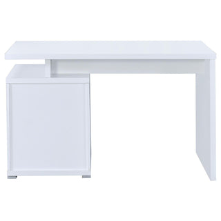 2 Drawer Reversible Office Desk With Modular Design - White