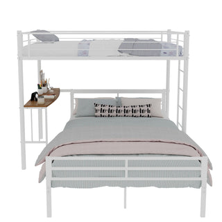 Bunk Bed With Built In Desk & Guardrail Frame