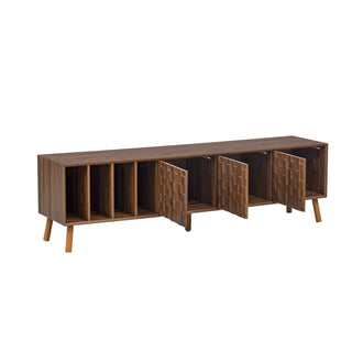 TV Stand, Cabinet For Living Room, Fits TVs Up To 80" - Walnut