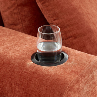 L - Shaped Sectional Sofa With Cup Holders & Side Pockets