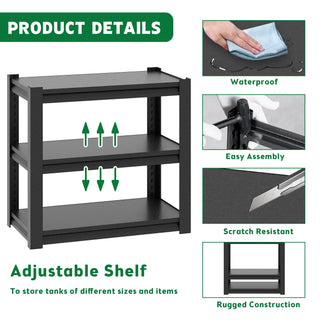Stylish Metal rium Stand For 20 - 30 Gallon Tanks, 3 Tier Adjustable Shelf