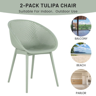 2 Piece Durable Single Chair With Hollow Out Design