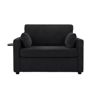 Sleeper Sofa With Foldable Mattress, USB Ports, Side Table & Storage Pocket