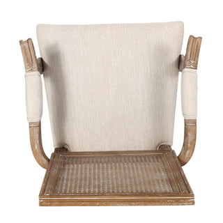 Upholstered Dining Chair With Cane Backrest