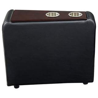 Nseluka - Upholstered Wedge Console For Home Theater With Cupholders - Black