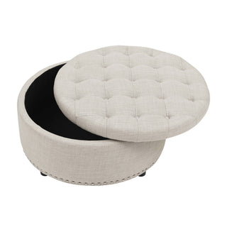 Tufted Storage Ottoman With Upholstery