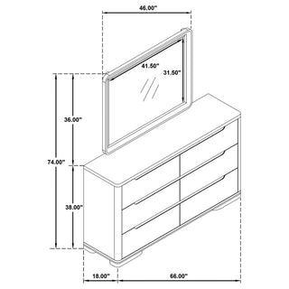 Mirador - 6 Drawer Dresser And Mirror Set - Light Oak