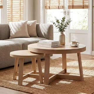 Round Nesting Stackable Tables For Living Room