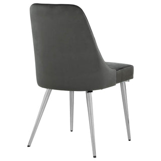 Padded Side Chair Of 2) With Upholstered Seat And Polished - Gray