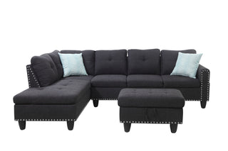 Alger - Left Hand Facing Sofa & Chaise With Ottoman