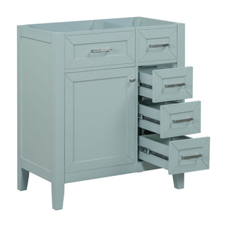 30" Bathroom Vanity Without Sink, Cabinet Base Only, Bathroom Cabinet With Drawers - Green