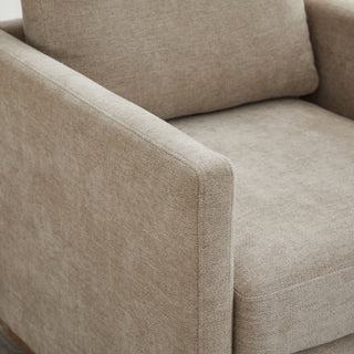 Modern Square Upholstered Swivel Accent Chair With Metal Base