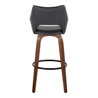 Mustang - Contemporary Fixed Height Barstool With Swivel & Round Footrest (Set of 2)