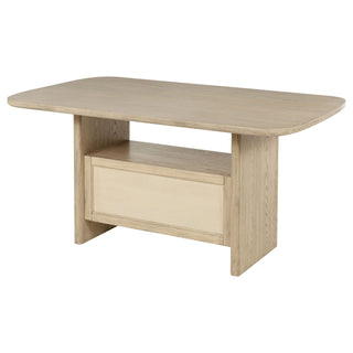 Kimpton - Counter Height Dining Table With Storage Cabinet And Shelves - Beige