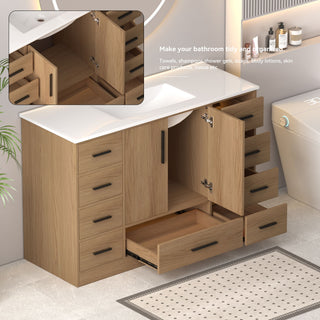 Bathroom Vanity With Abundant Storage 2 Soft Close Doors And 9 Drawers