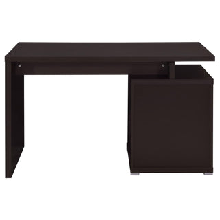 2 Drawer Reversible Office Desk With Modular Design - Brown
