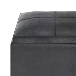 Rockwood - Upholstered Cube Storage Ottoman With Tray