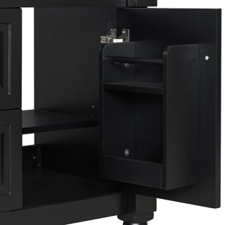 Freestanding Bathroom Vanity With Sink, Adjustable Shelf & Flip Drawer