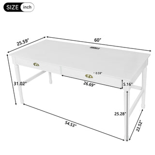 Modern Writing Desk With Drawers For Home Office