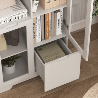 Modern Cabinet With Glass Doors And Drawer