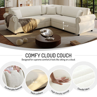 L-Shaped Sofa Couch With Pull-Out Bed
