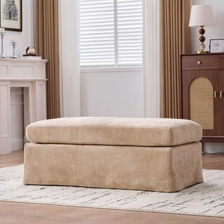 Wide Modern Upholstered Ottoman Foot Stool