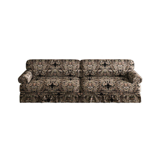 Luxuriously Comfortable Cloud Couch With Elegant Rolled Arms & Pleated Skirt Design