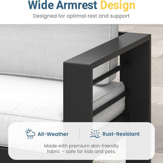 Modern All-Weather Patio Armchairs With Thick Cushions (Set of 2)