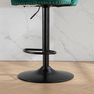Swivel Barstools Adjusatble Seat Height, Modern Upholstered Bar Stools With Backs Comfortable Tufted For Home Pub And Kitchen Island (Set of 2)