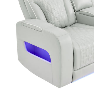 Julian - Power Recliner With Power Headrest And LED Lighting - Silver