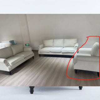 Rolled Arm Sofa With Nailhead Trim, 1 Seater Upholstered Couch With Wooden Legs