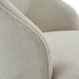 Counter Stool With Swivel Seat, Upholstery And Solid Wood Legs - Cream